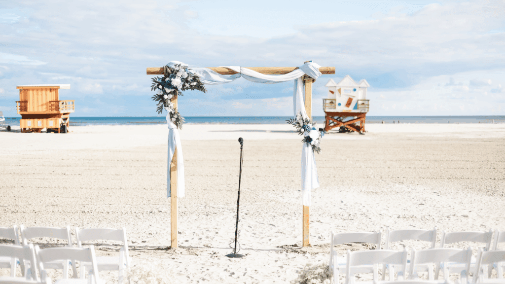 Beach wedding sound setup