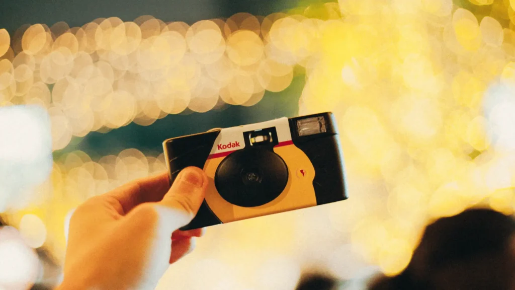 Disposable camera at a wedding