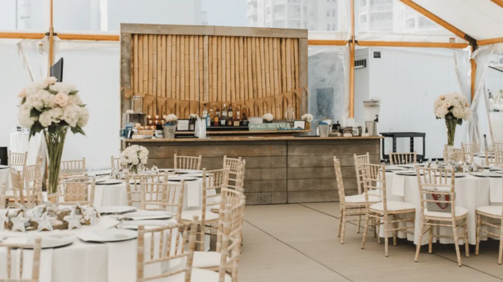 Tropical paradise bridal shower theme at Pavilion venue