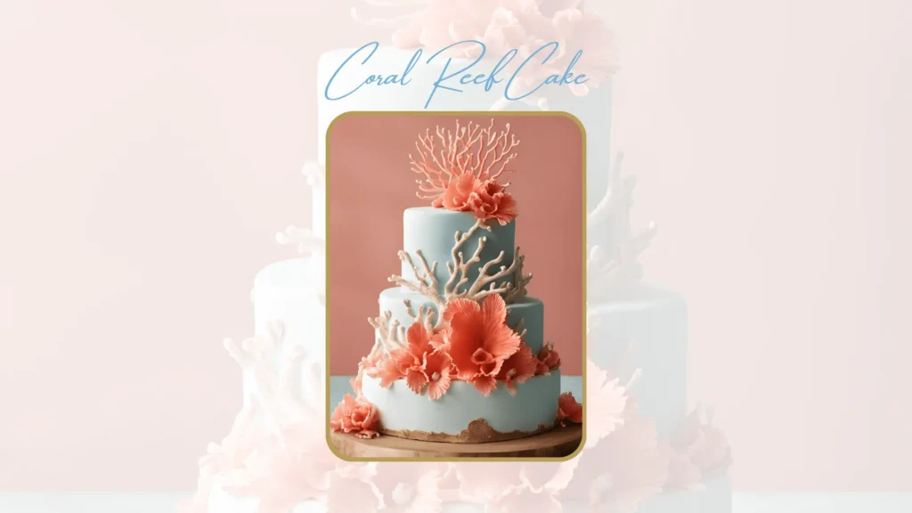 Coral reef inspired wedding cake